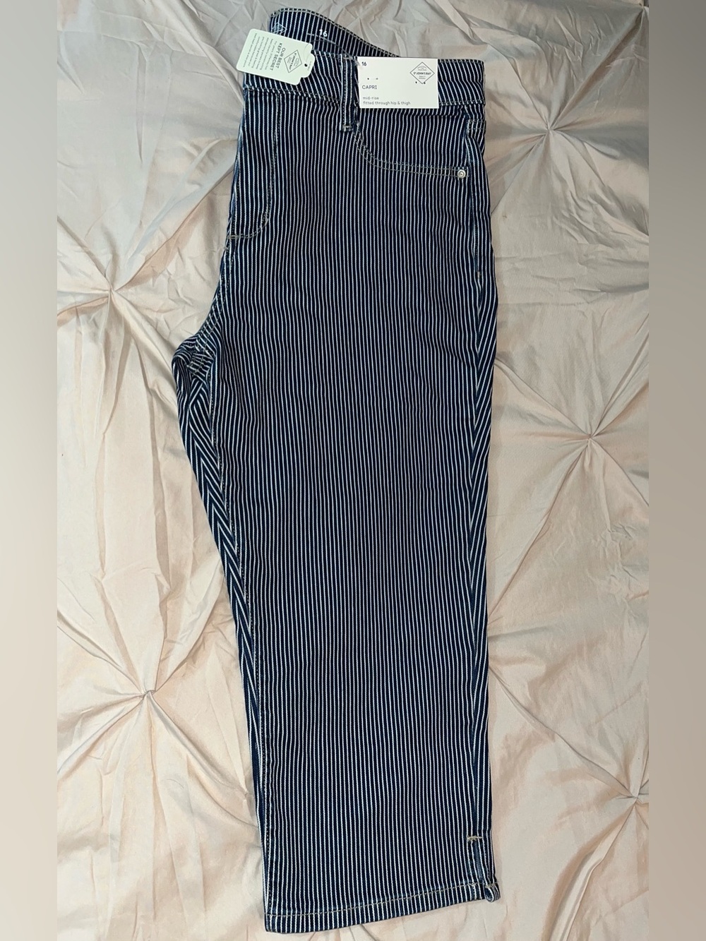 Blue and White Jean Capris St John's Bay Size 16 NWT